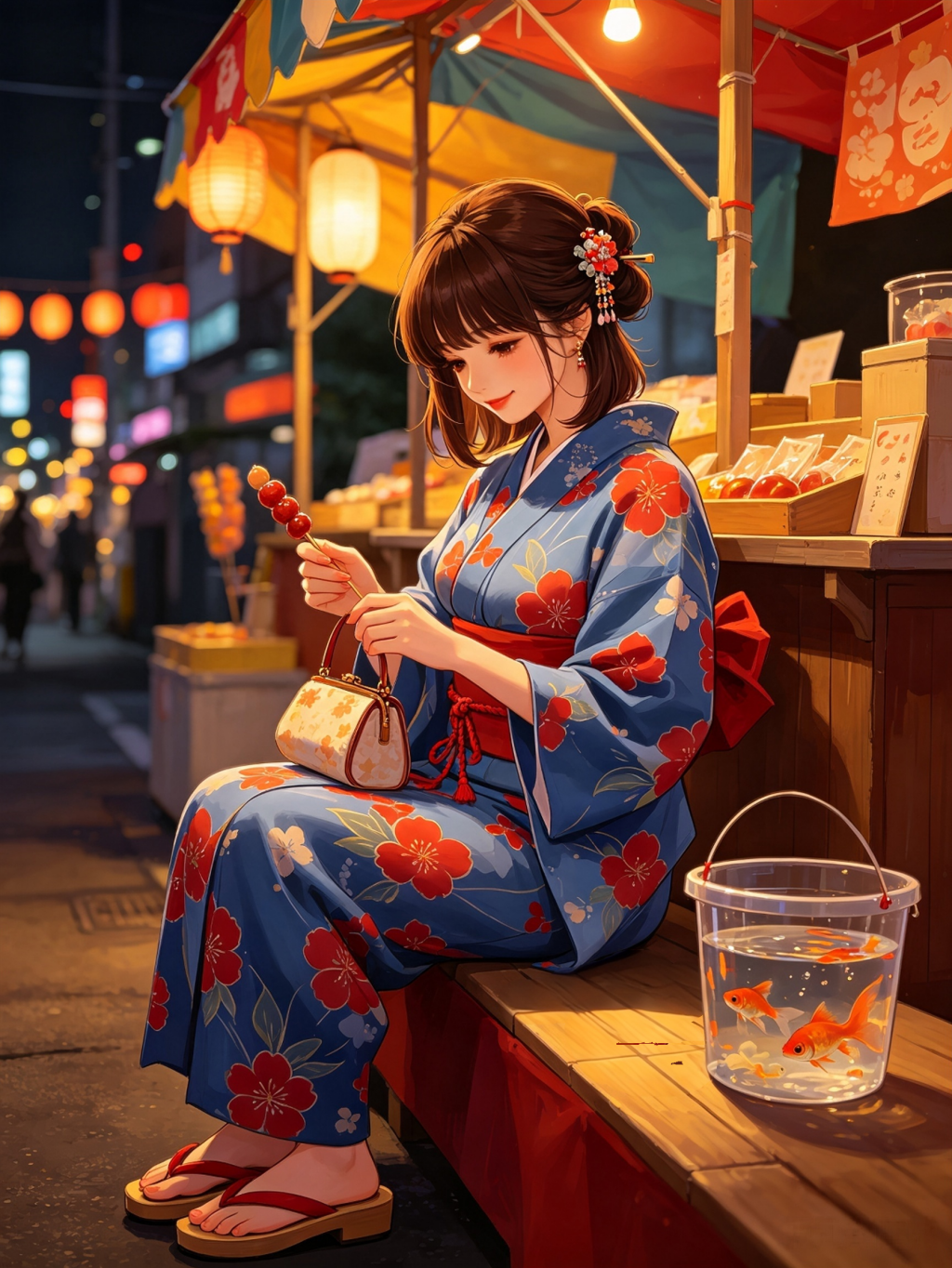 The girl at the fireworks festival